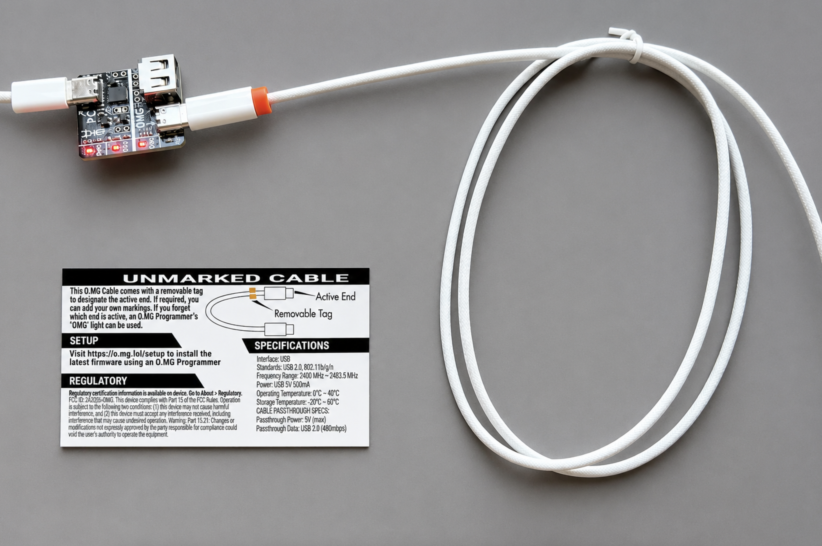 An O.MG Cable and its programmer