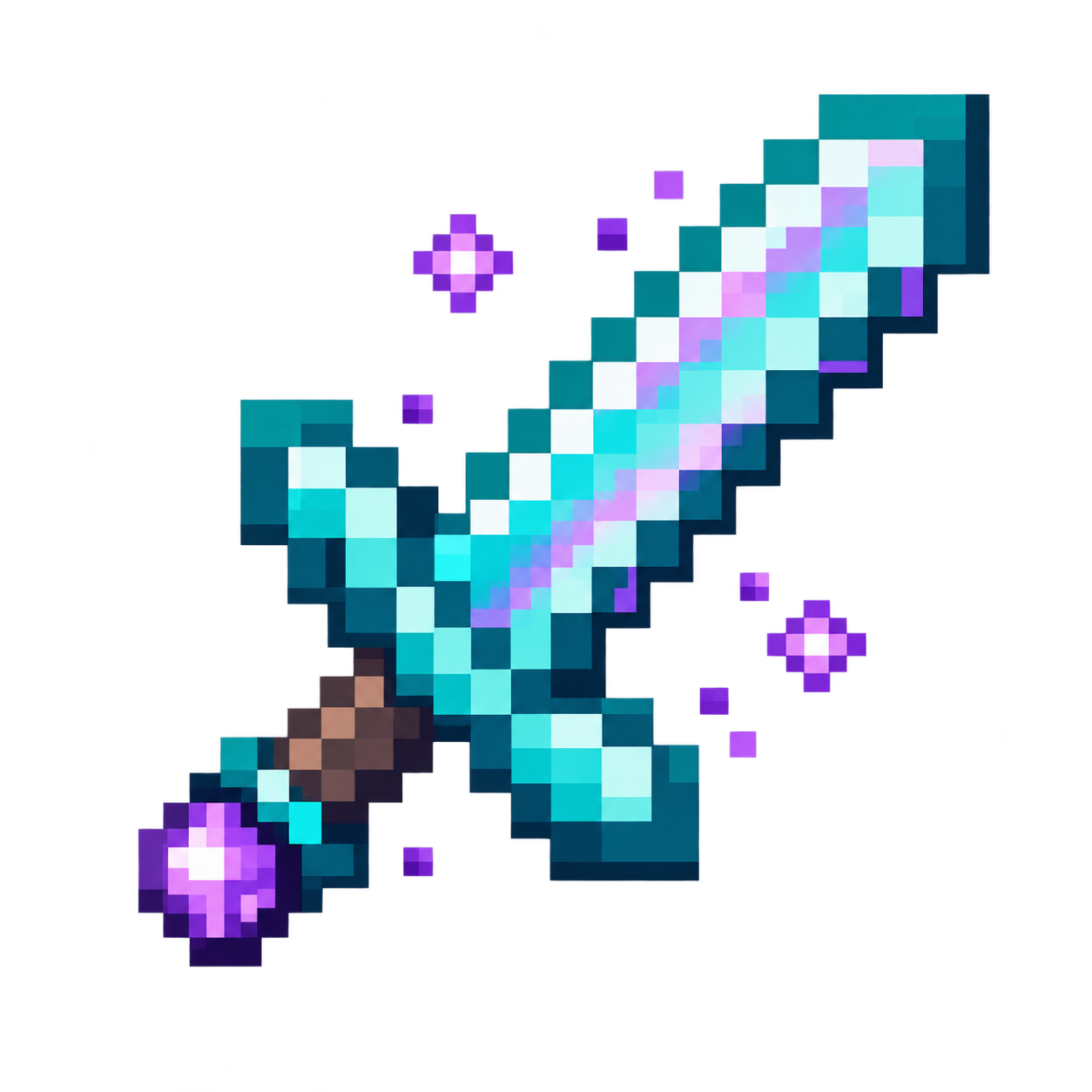 Enchanted glowing pixel sword sprite